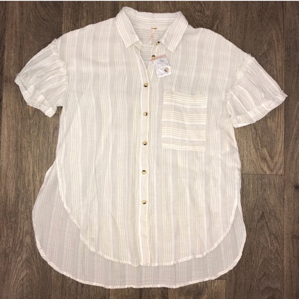 Free people striped button up blouse